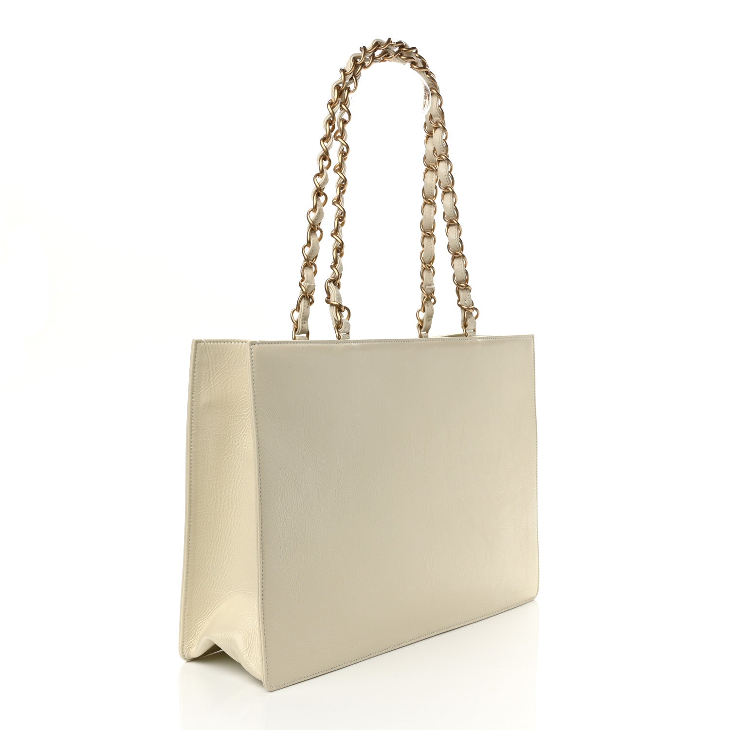 Chanel Shiny Aged Calfskin Shopping Bag White 2 of 10