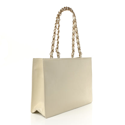 Chanel Shiny Aged Calfskin Shopping Bag White 2 of 10