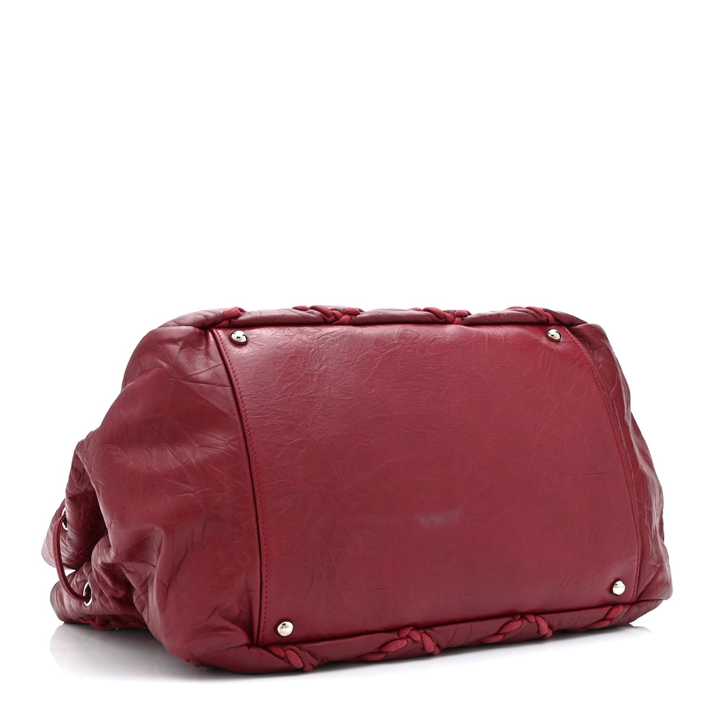 Calfskin Ultra Stitch Tote Dark Red