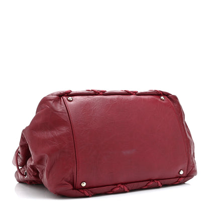 Chanel Calfskin Ultra Stitch Tote Dark Red 4 of 11