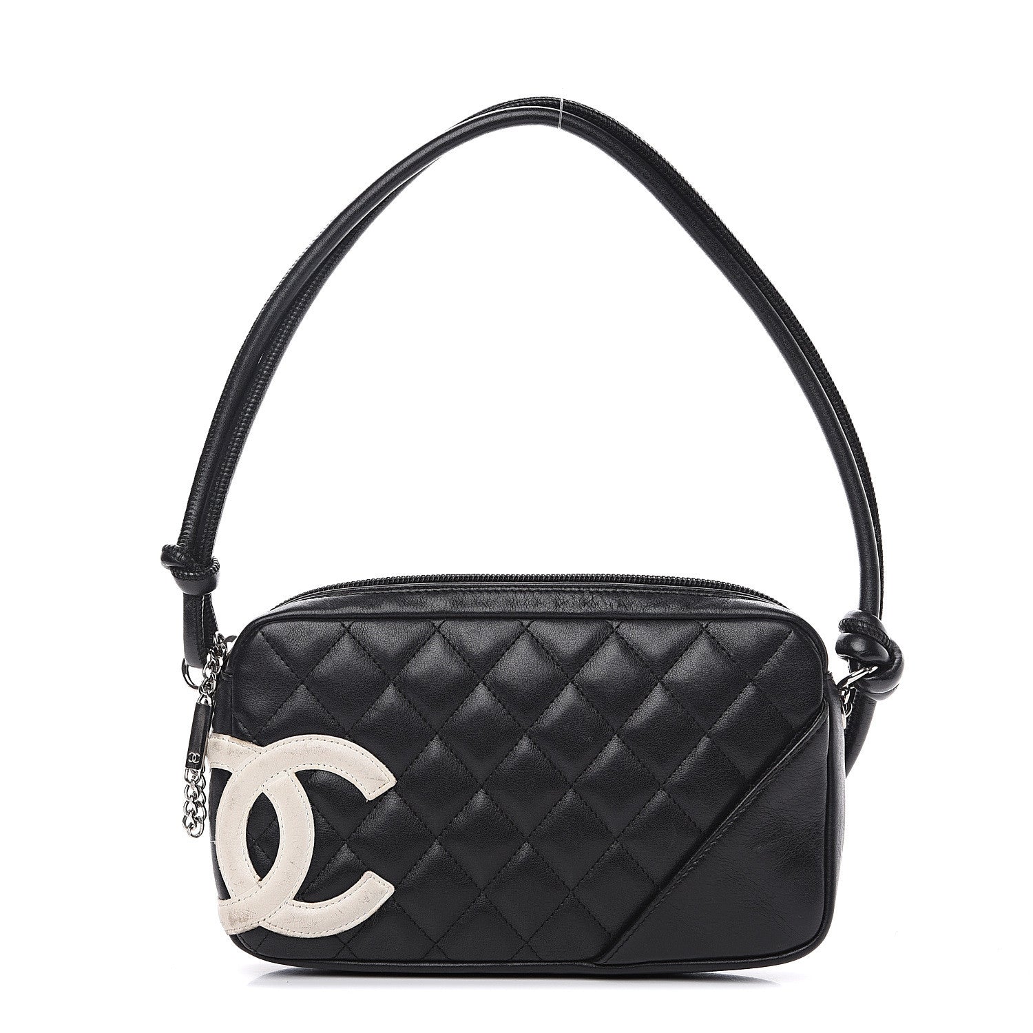 Chanel Calfskin Quilted Cambon Pochette Black White 1 of 13