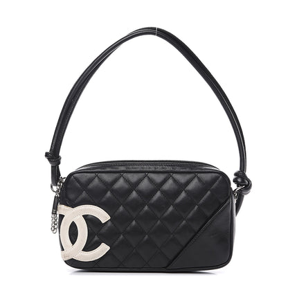 Chanel Calfskin Quilted Cambon Pochette Black White 1 of 13