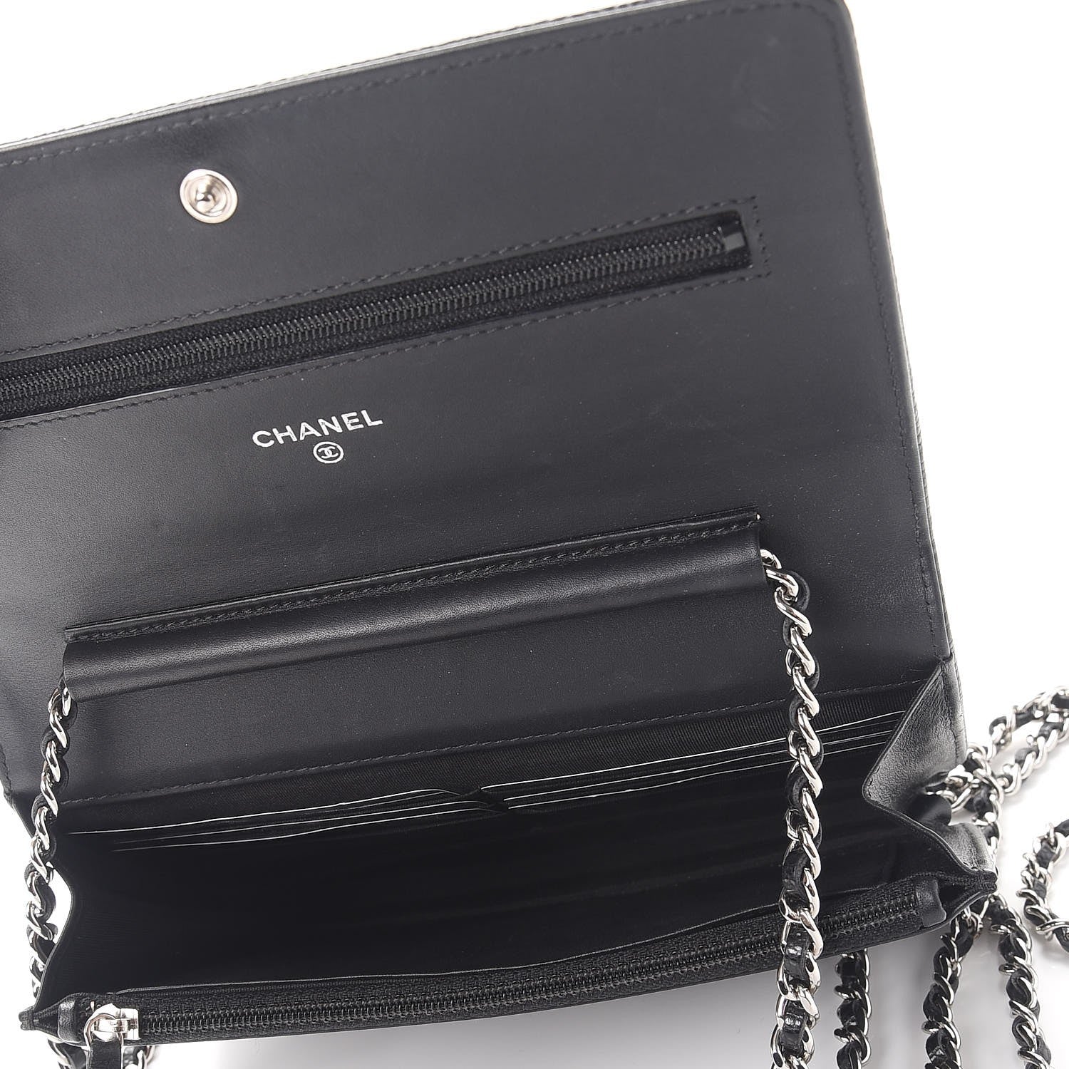 Chanel Caviar Timeless CC Wallet On Chain WOC Black 5 of 10