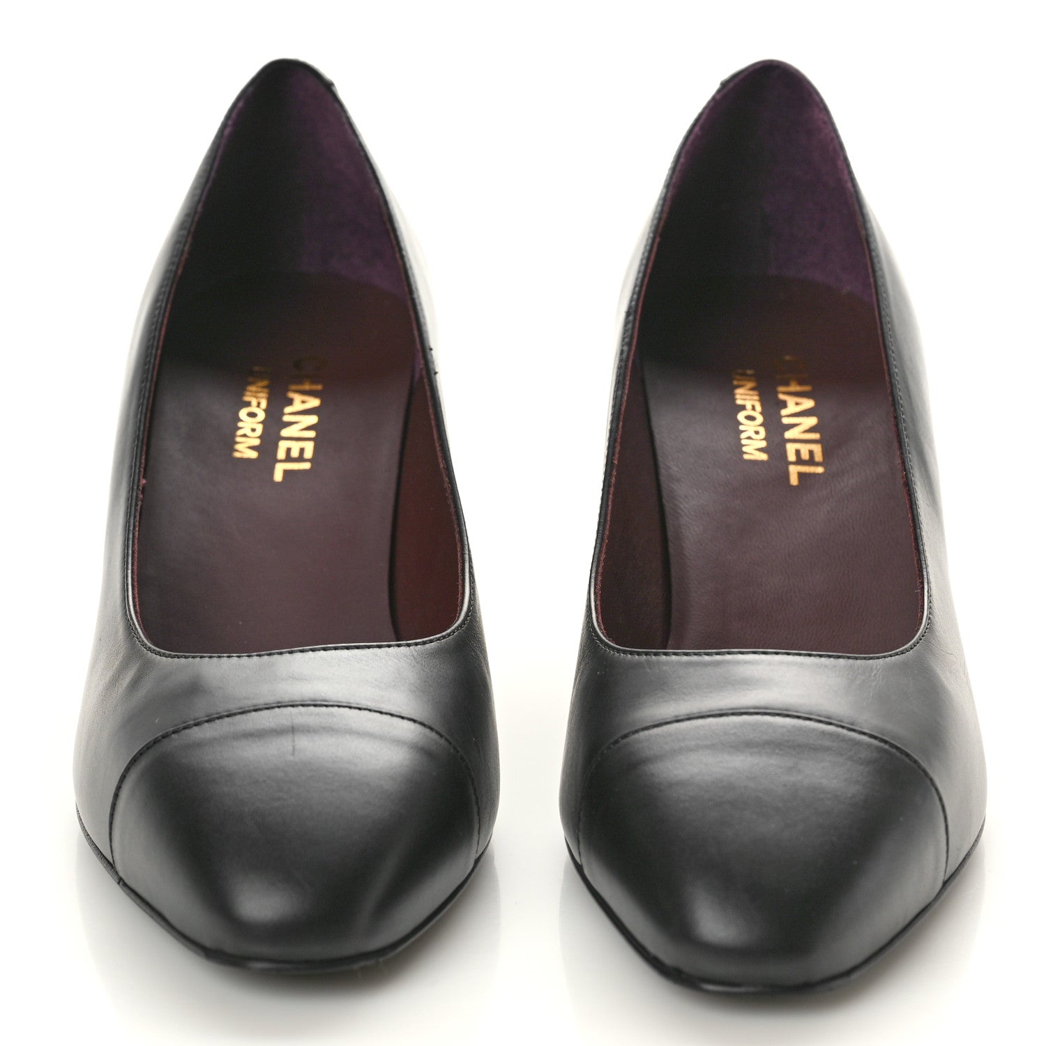 Chanel Lambskin Cap Toe CC Uniform Pumps 39 Black 2 of 10