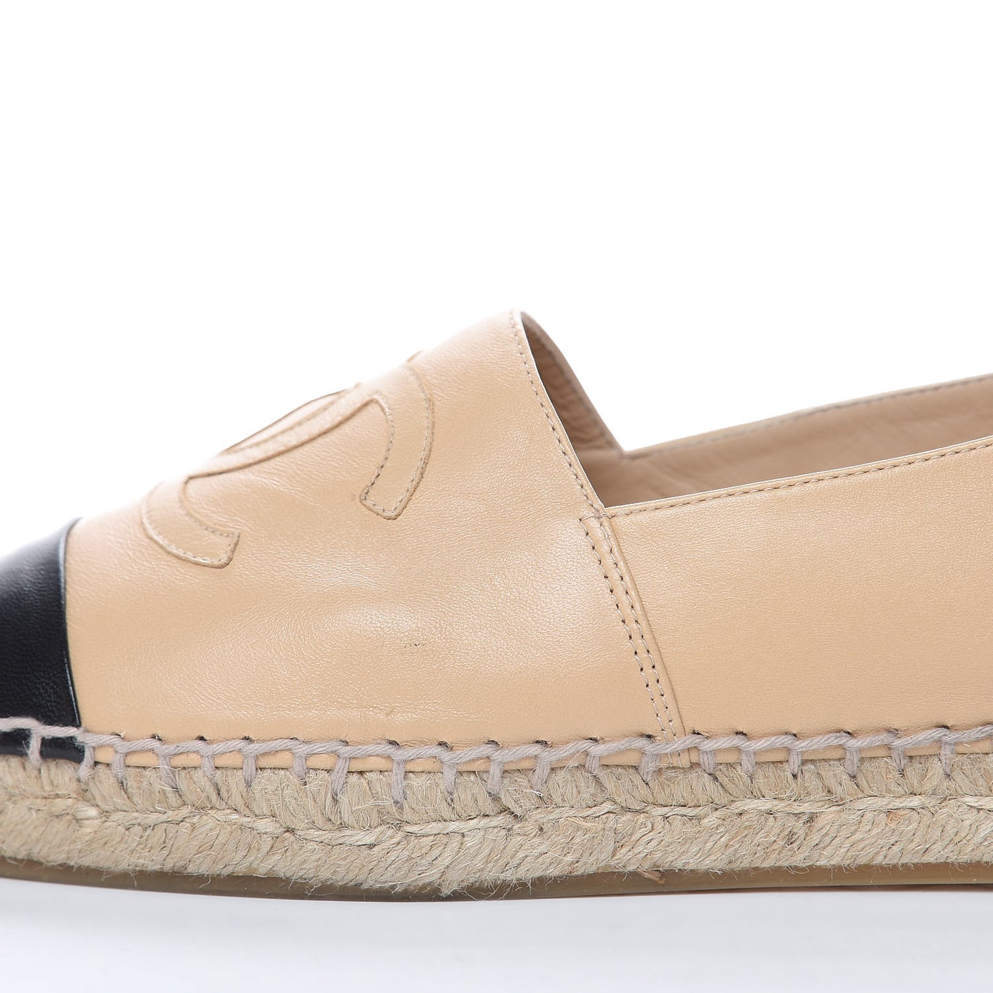 Lambskin CC Espadrilles 37 Beige Black