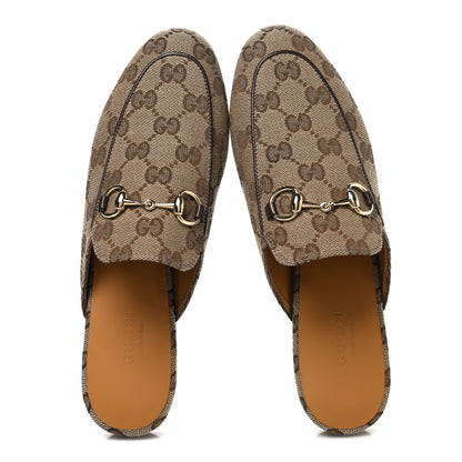 Gucci Canvas GG Monogram Horsebit Womens Princetown Slippers 35 Beige Ebony New Acero 2 of 10