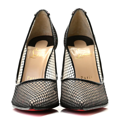 Christian Louboutin Fishnet Glitter Follies Lace 100 Pumps 37.5 Black 2 of 10
