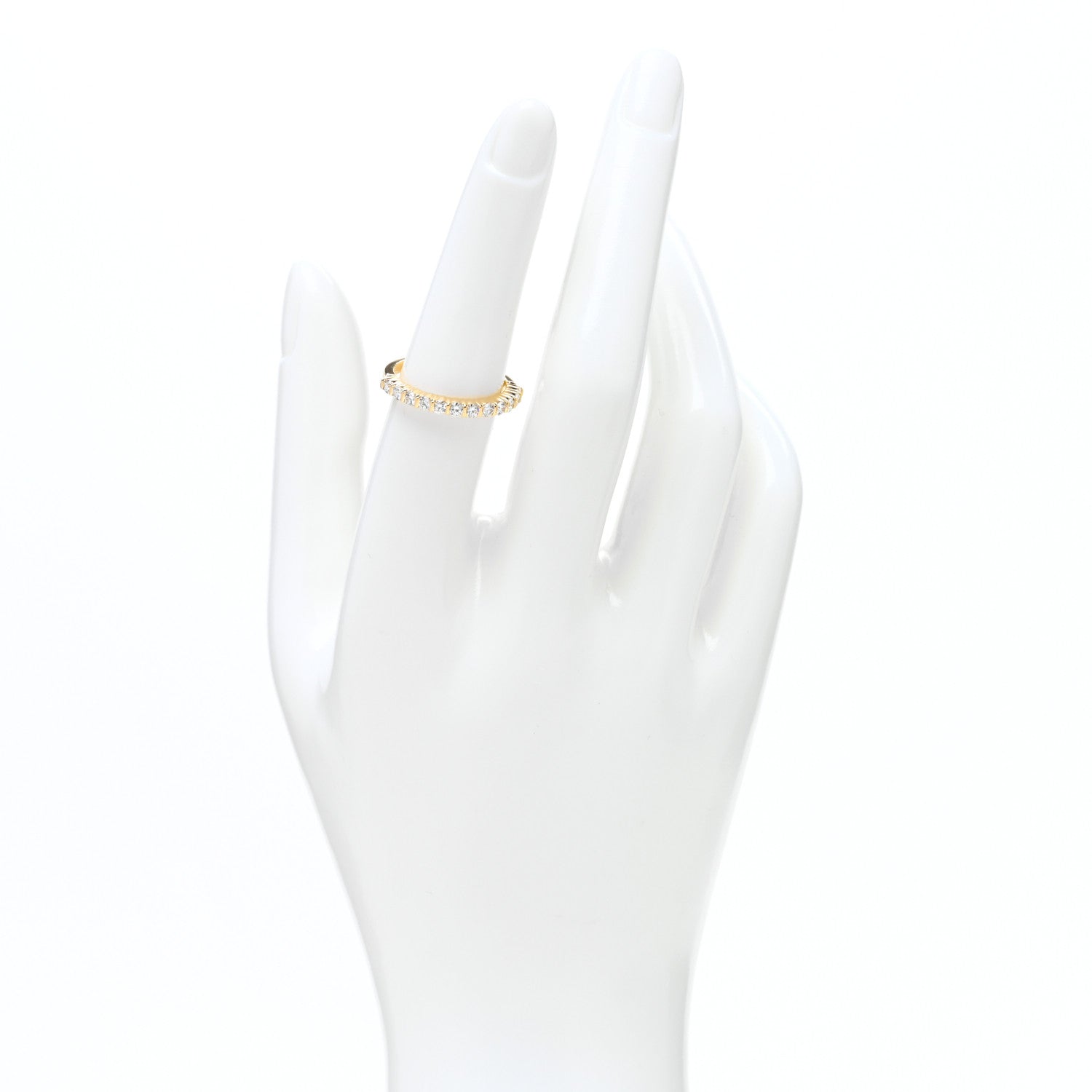 Tiffany 18K Yellow Gold Diamond .50ctw Half Circle Band Ring 53 6.25 2 of 5