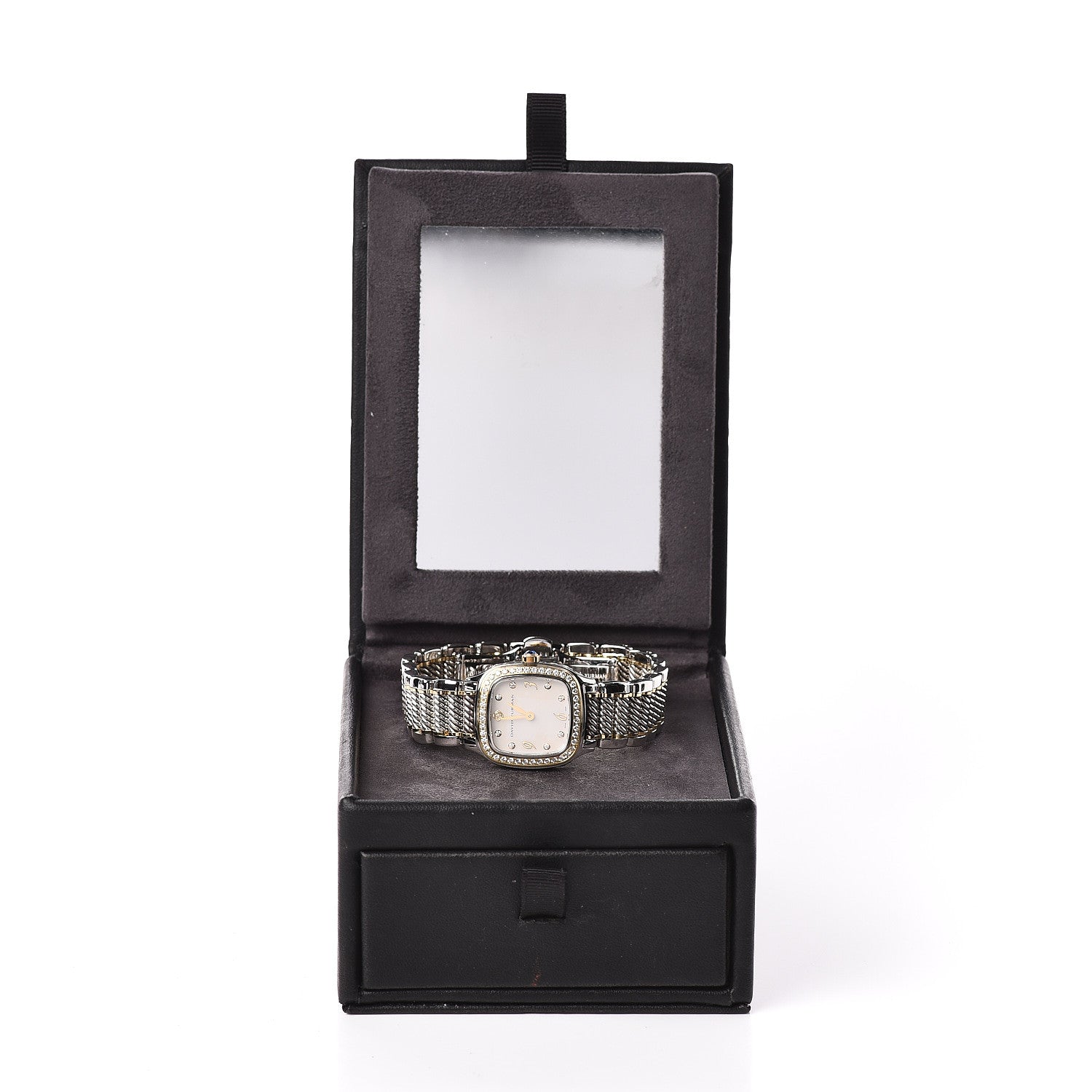 David Yurman Stainless Steel 18K Yellow Gold Diamond Mother of Pearl 25mm Thoroughbred Quartz Watch 7 of 7