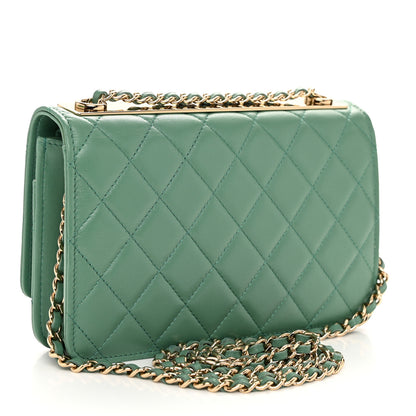 Chanel Lambskin Quilted Trendy CC Wallet On Chain WOC Green 3 of 11