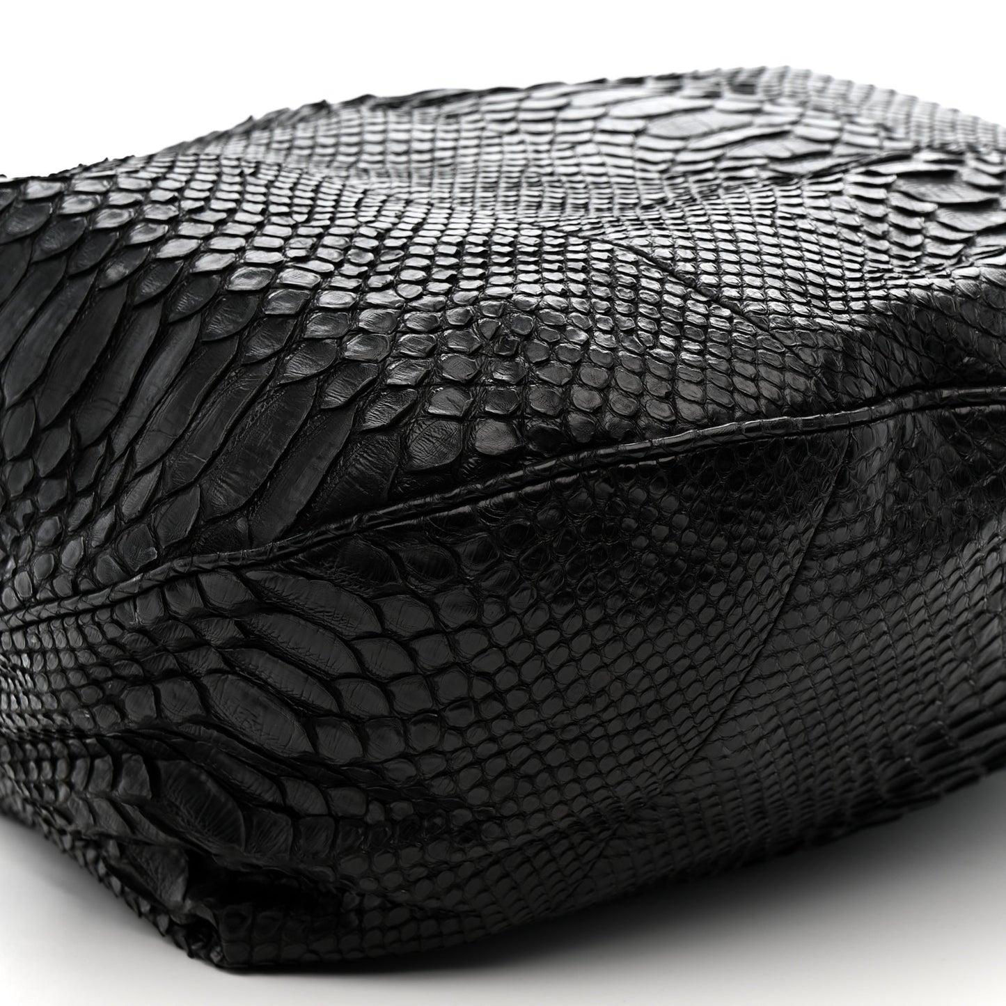 Snakeskin Rock and Chain Hobo Black
