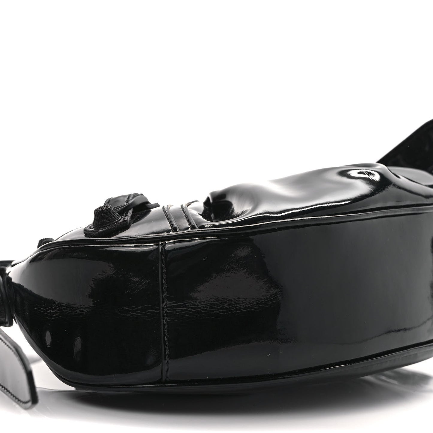 Patent Faux Leather Le Cagole Shoulder Bag XS Black