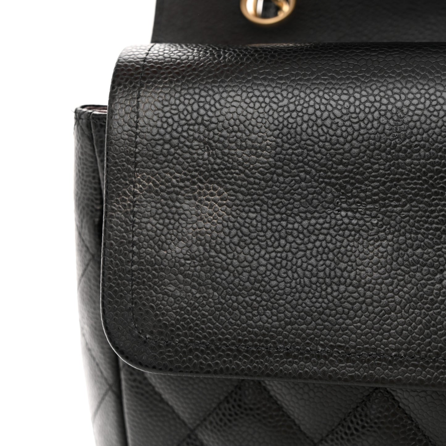 Caviar Quilted Maxi Double Flap Black