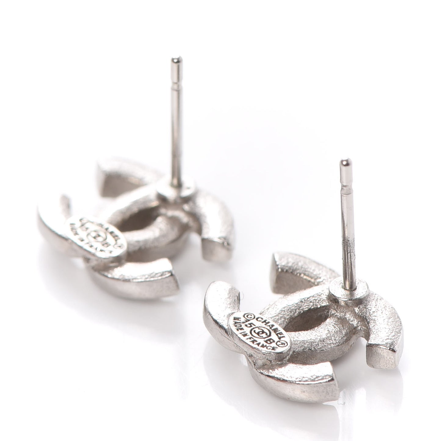 Crystal CC Earrings Silver Grey