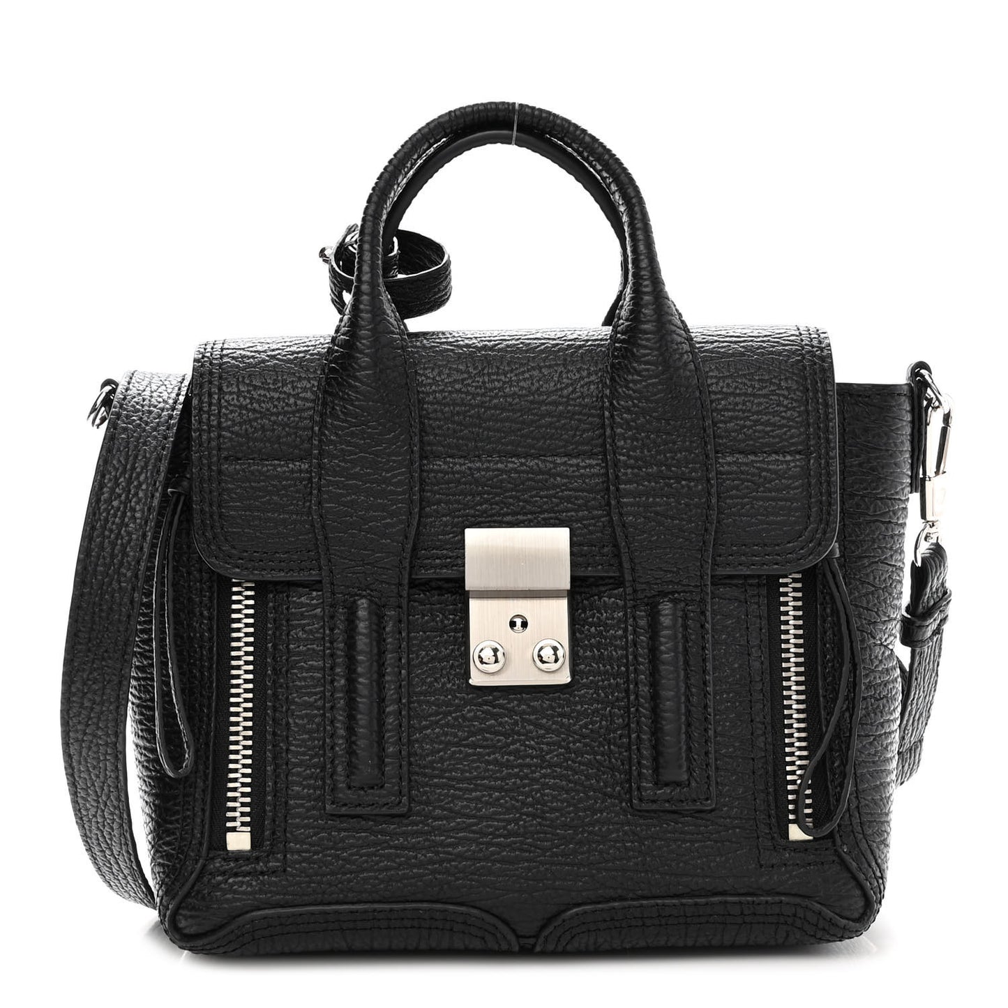 Textured Calfskin Mini Pashli Satchel Black