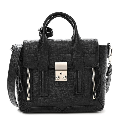 3.1 Phillip Lim Textured Calfskin Mini Pashli Satchel Black 1 of 9