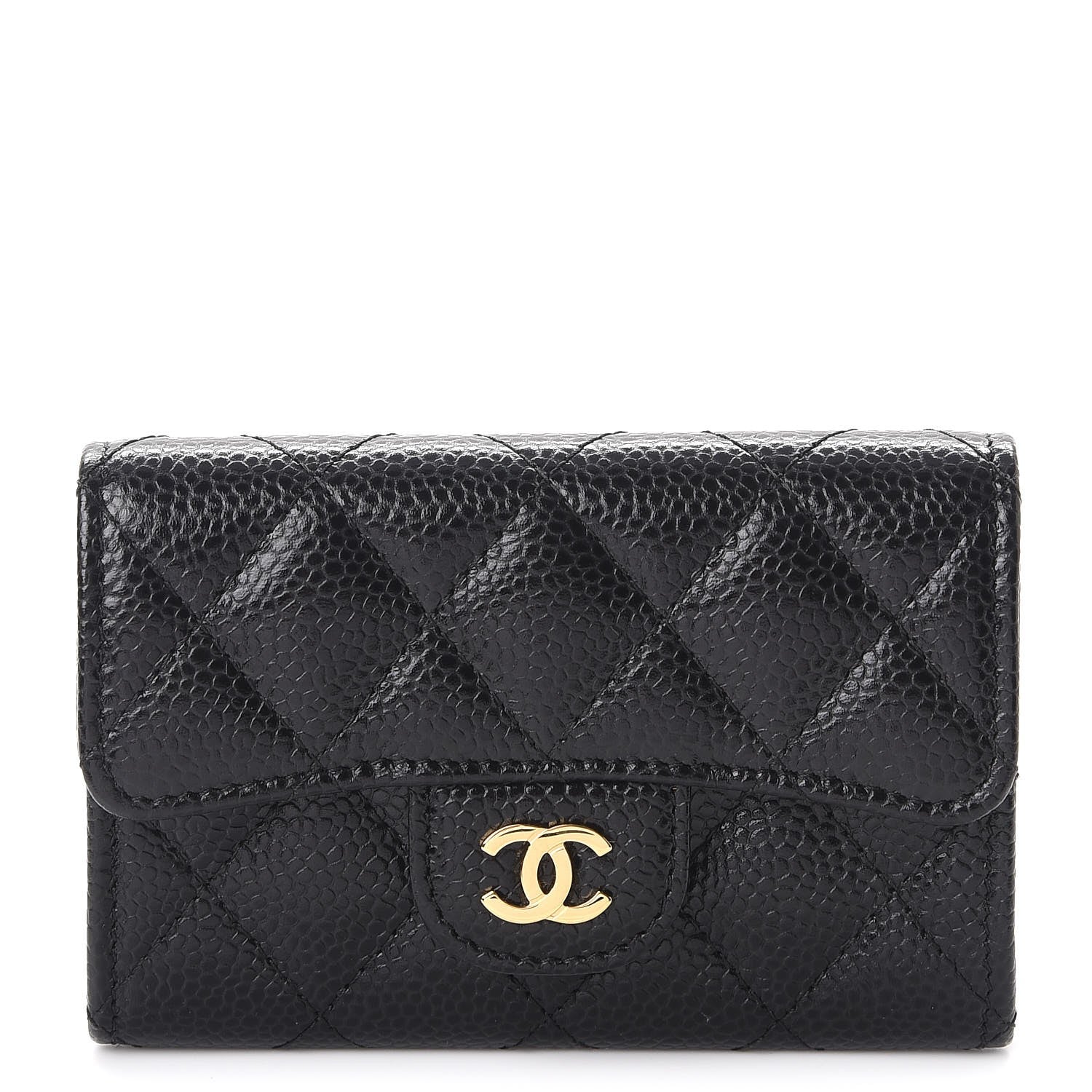 Chanel Caviar Quilted Flap Card Holder Black 1 of 9
