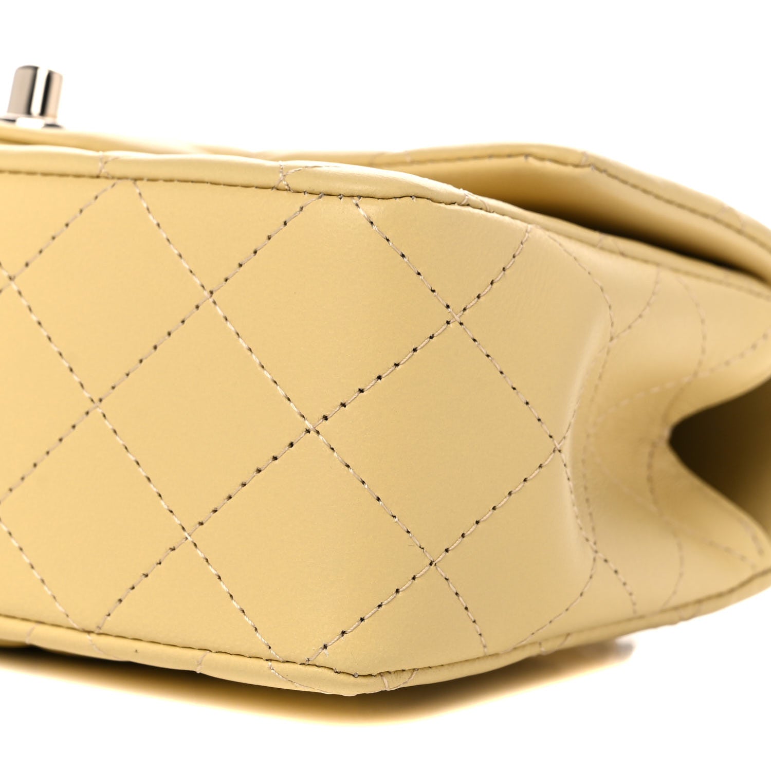 Chanel Lambskin Quilted Mini Top Handle Rectangular Flap Yellow 9 of 10