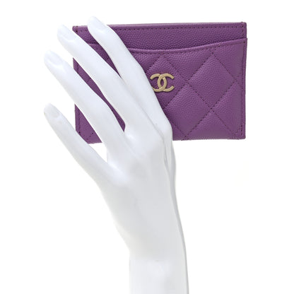 Chanel Caviar Quilted Card Holder Purple 2 of 9