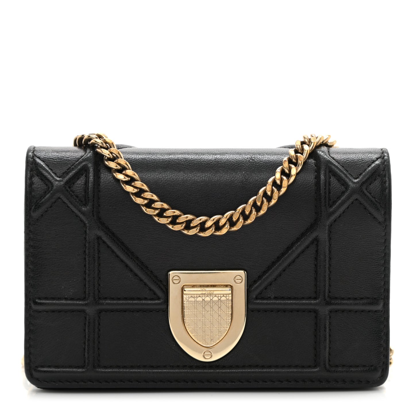 Lambskin Baby Diorama Flap Bag Black