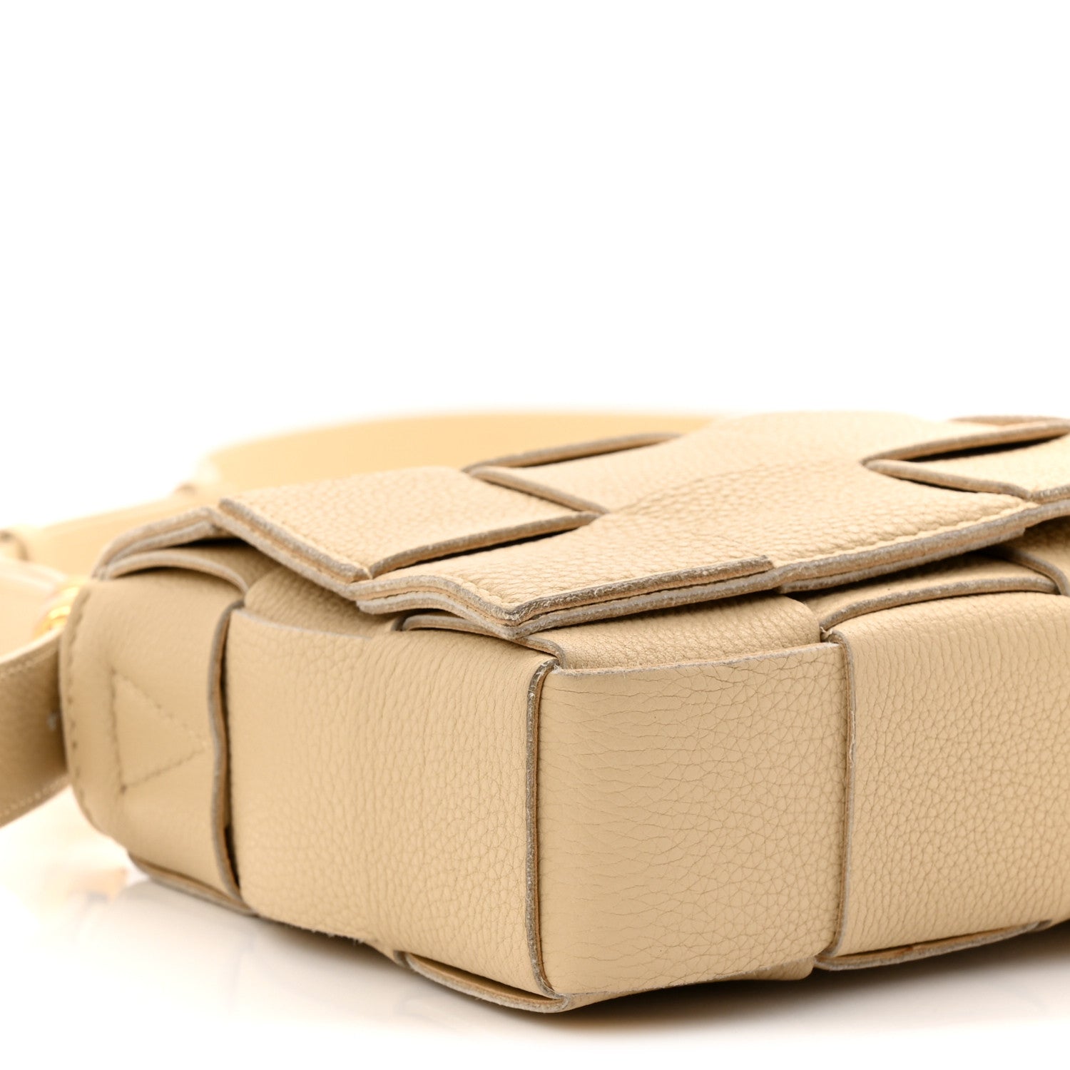 Bottega Veneta Grained Calfskin Maxi Intrecciato Cassette Crossbody Bag Porridge 9 of 10