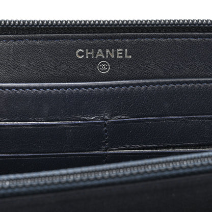 Chanel Lambskin Quilted Boy Zip Around Wallet Navy 6 of 8
