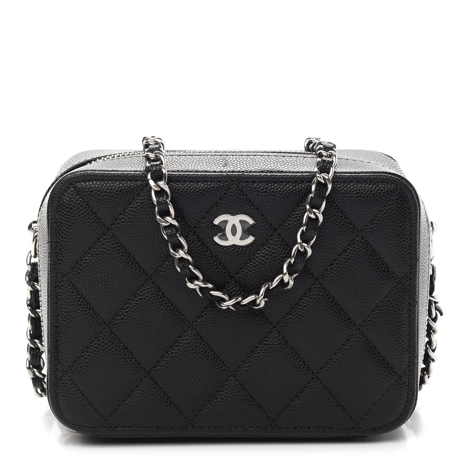 Chanel Caviar Quilted CC Vanity Case With Chain Black 1 of 9