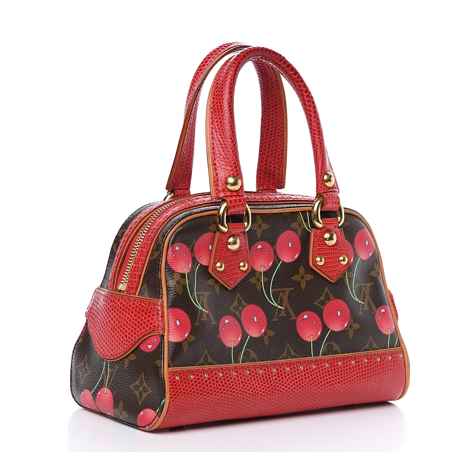 Lizard Monogram Cerises Neo Deauville