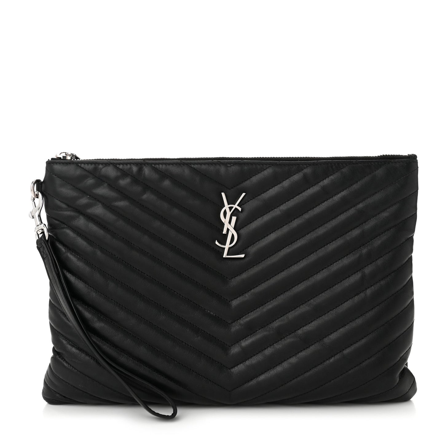 Calfskin Matelasse Monogram Cassandre Tablet Pouch Black