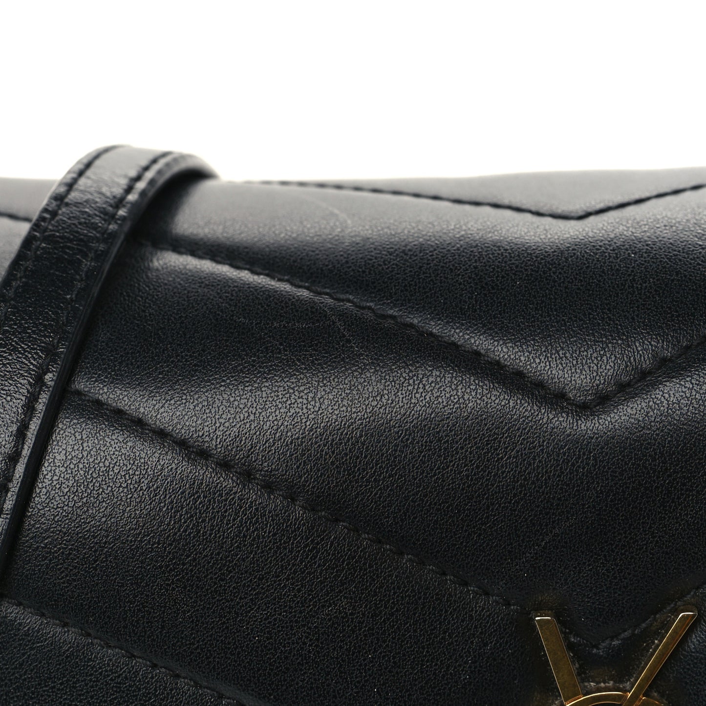 Calfskin Y Quilted Monogram Toy Loulou Crossbody Bag Black