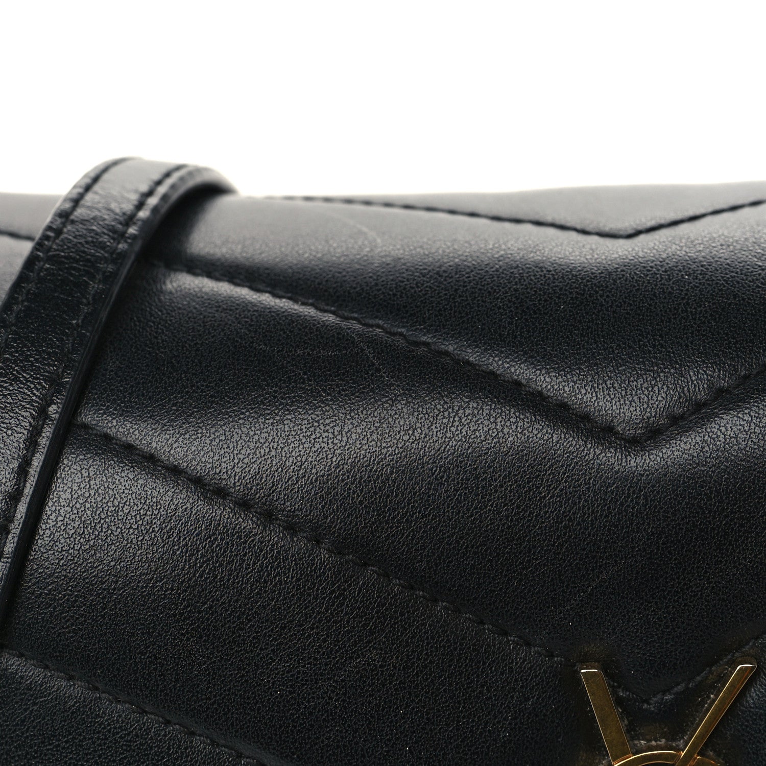 Saint Laurent Calfskin Y Quilted Monogram Toy Loulou Crossbody Bag Black 8 of 10