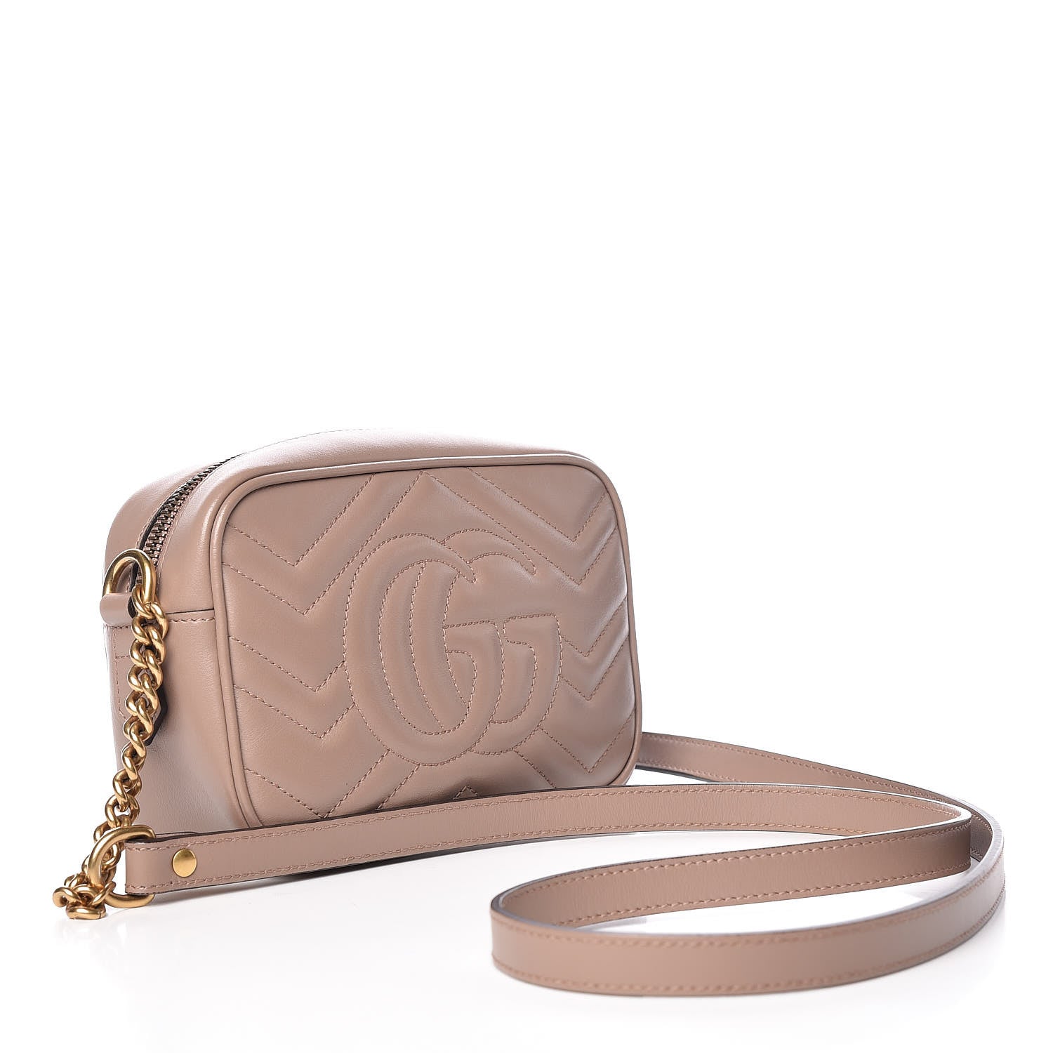Gucci Calfskin Matelasse Mini GG Marmont Chain Shoulder Bag Porcelain Rose 3 of 10
