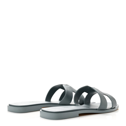 Hermes Epsom Oran Sandals 37.5 Gris Antarctique 5 of 10