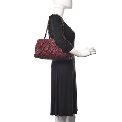 Chanel Leather Bubble Quilt Bowler Bordeaux 2 of 11