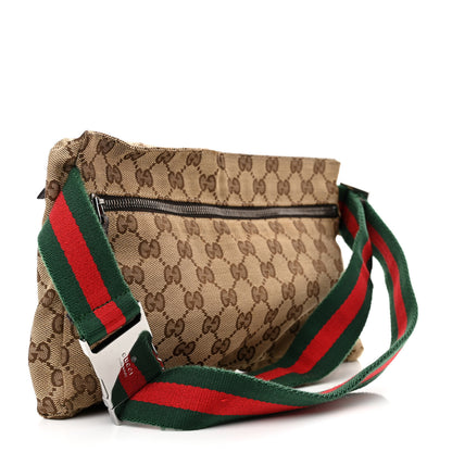 Gucci GG Monogram Web Double Pocket Belt Bag Dark Brown 3 of 12