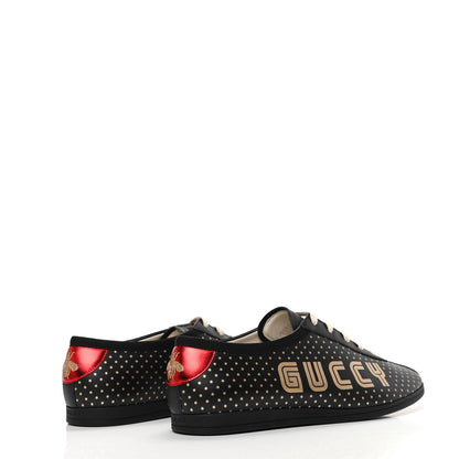 Gucci X SEGA Calfskin GUCCY Stars Mens Falacer Sneakers 9 Black 4 of 8