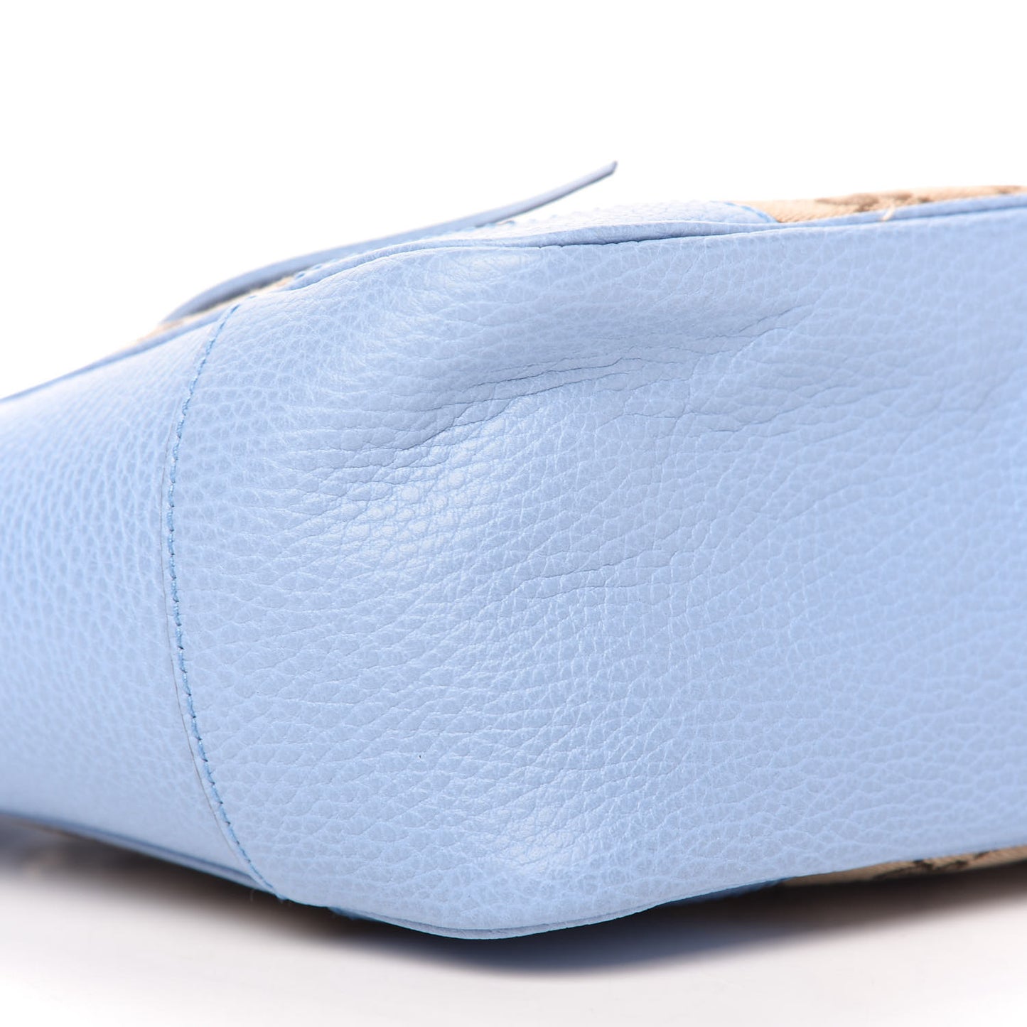 Monogram Dollar Calfskin Small Bree Tote Beige Ebony Mineral Blue