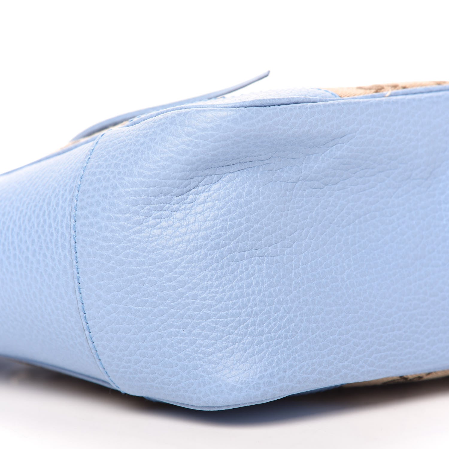 Gucci Monogram Dollar Calfskin Small Bree Tote Beige Ebony Mineral Blue 6 of 10