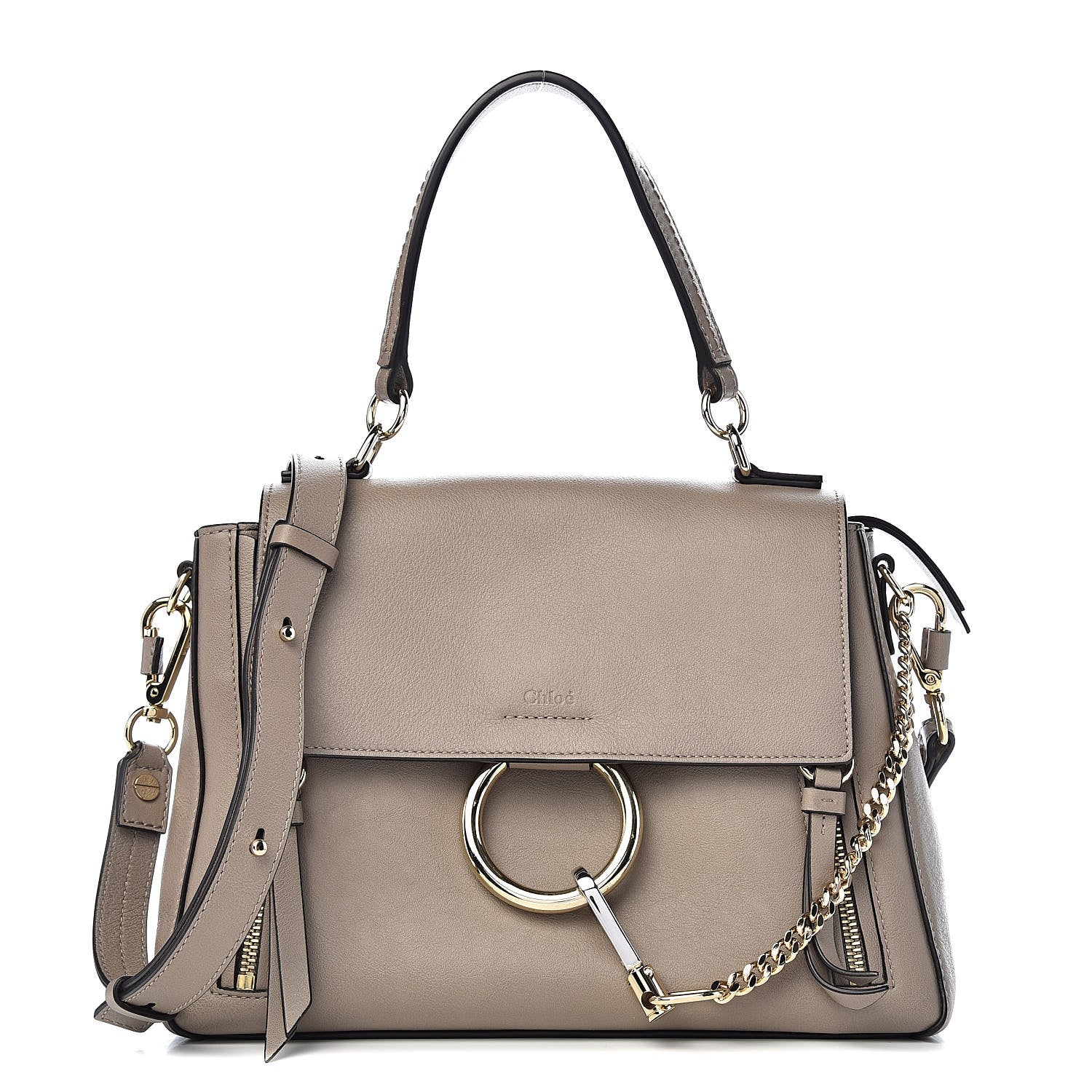 Chloe Calfskin Small Faye Day Shoulder Bag Motty Grey 1 of 10