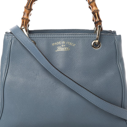 Gucci Calfskin Small Bamboo Shopper Tote Light Blue 9 of 18