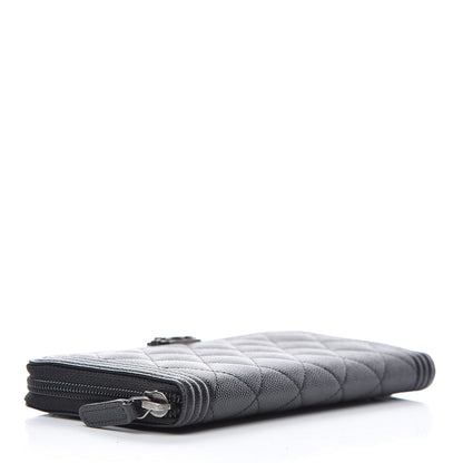 Chanel Caviar Quilted Boy Long Zip Around Wallet Black 4 of 10