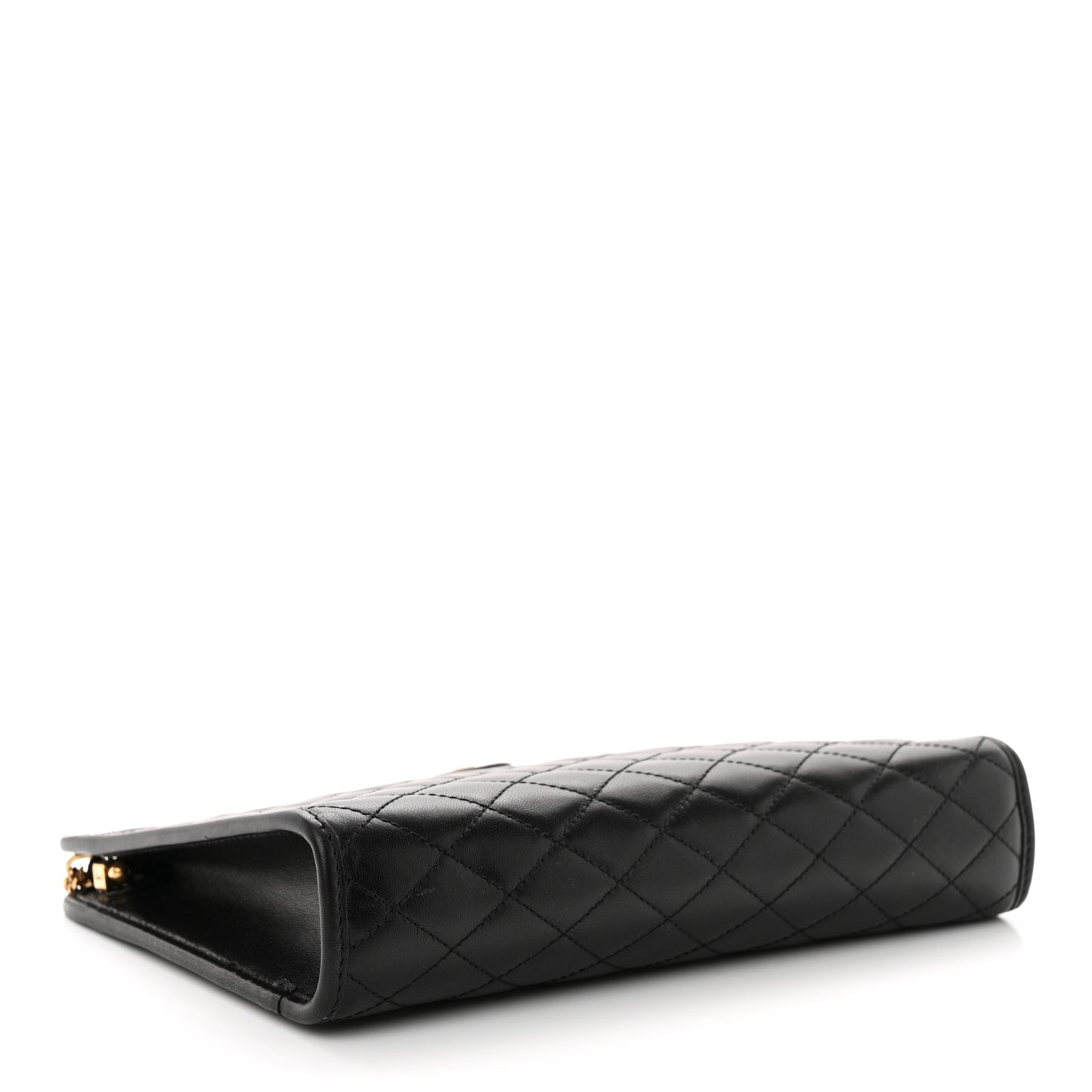 Lambskin Quilted Monogram Baby Victoire Chain Clutch Bag Black