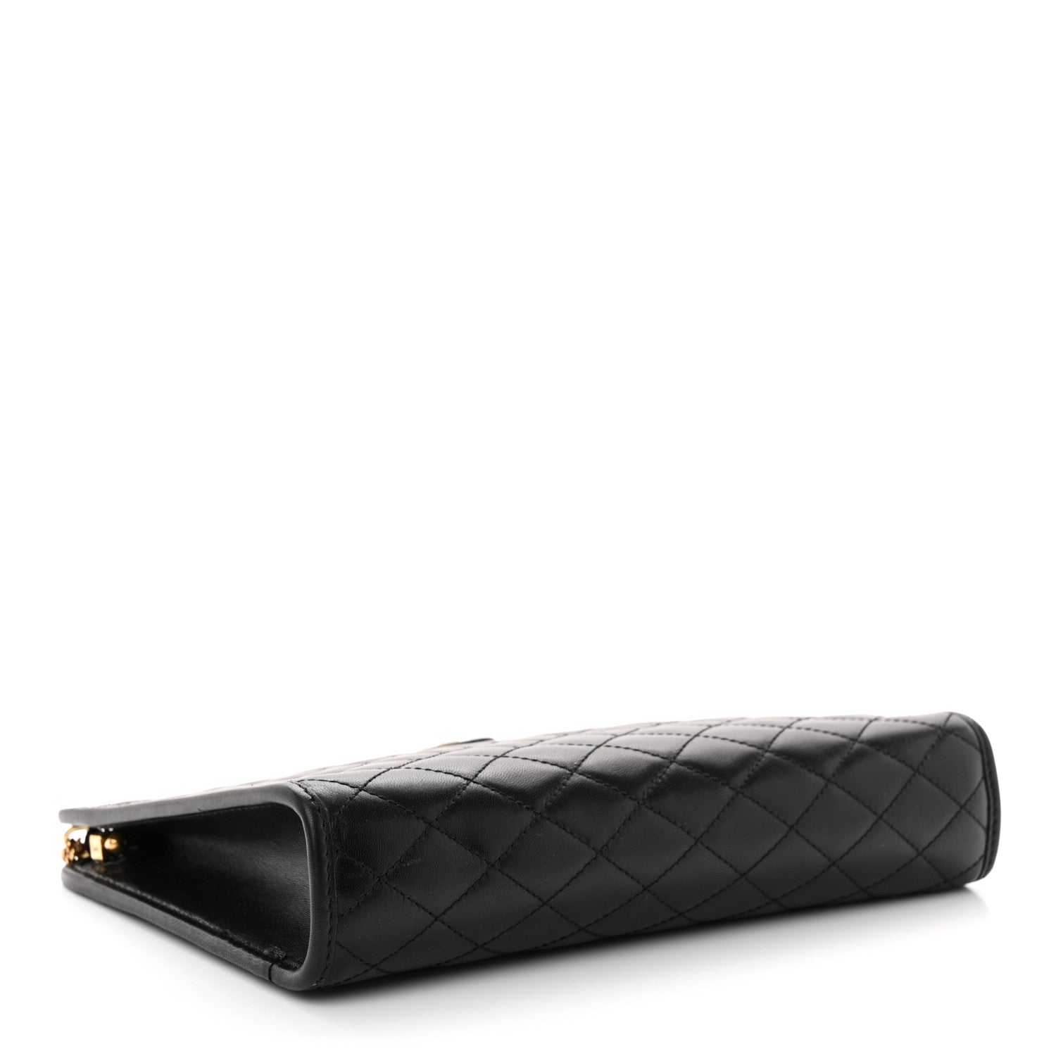 Saint Laurent Lambskin Quilted Monogram Baby Victoire Chain Clutch Bag Black 4 of 11