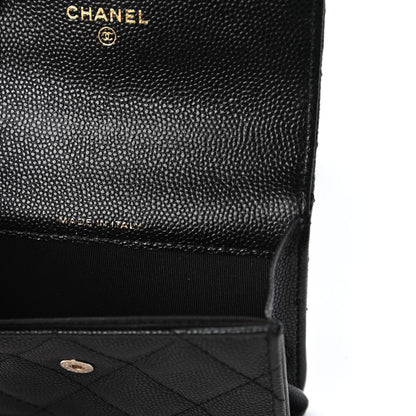 Chanel Caviar Quilted Mini Pearl On Top Coin Purse With Chain Black 9 of 12
