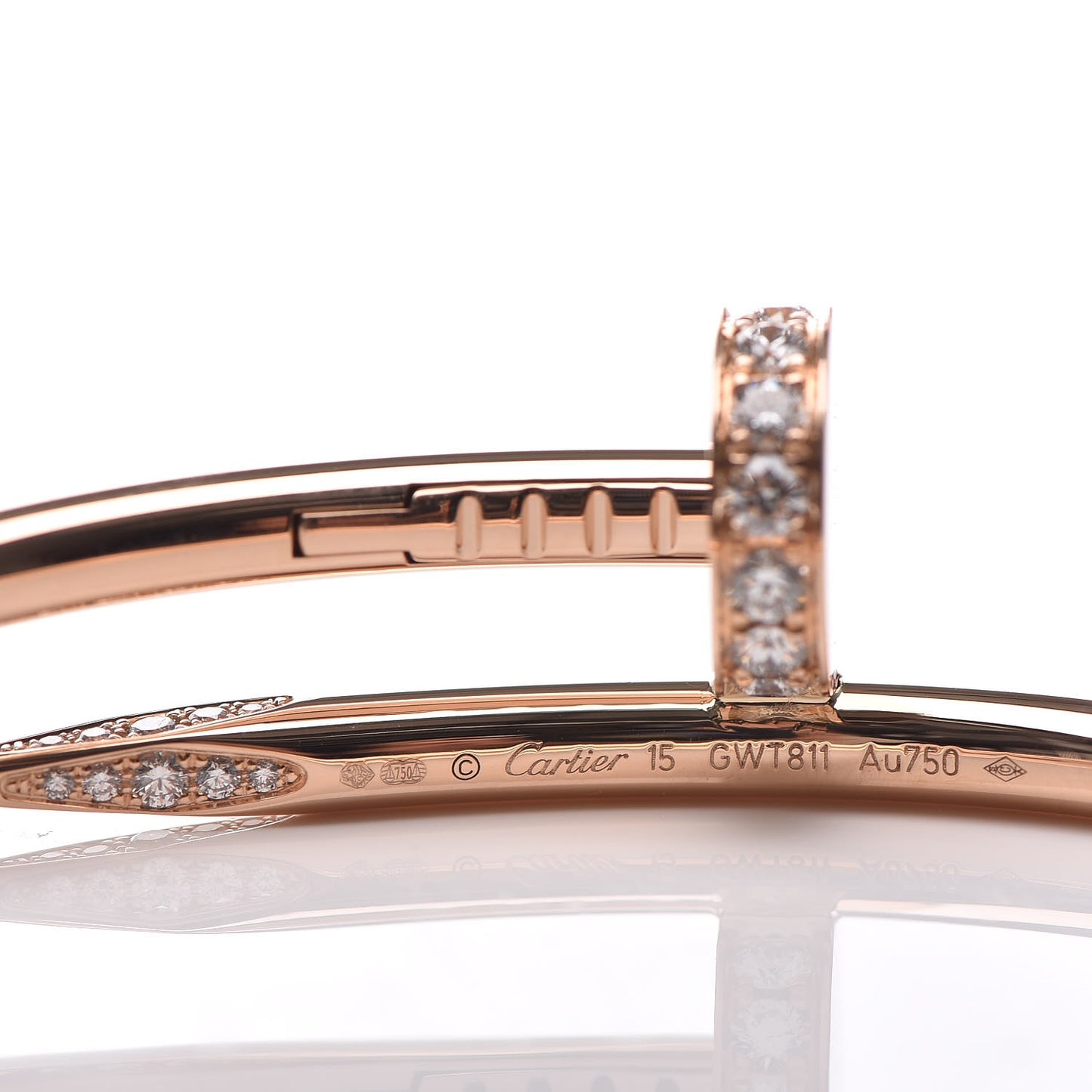 18K Pink Gold Diamond Juste Un Clou Bracelet 15