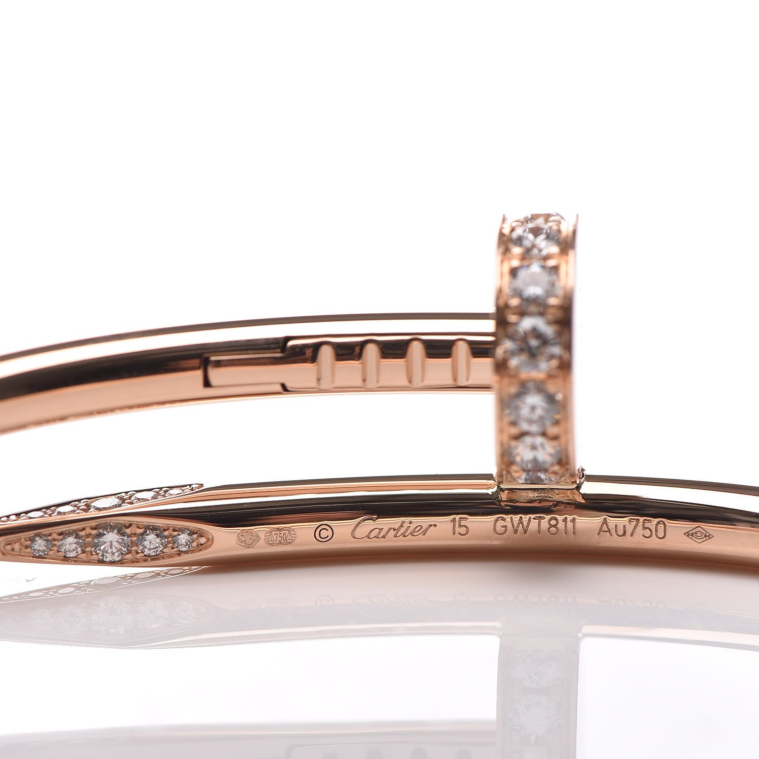 Cartier 18K Pink Gold Diamond Juste Un Clou Bracelet 15 4 of 5