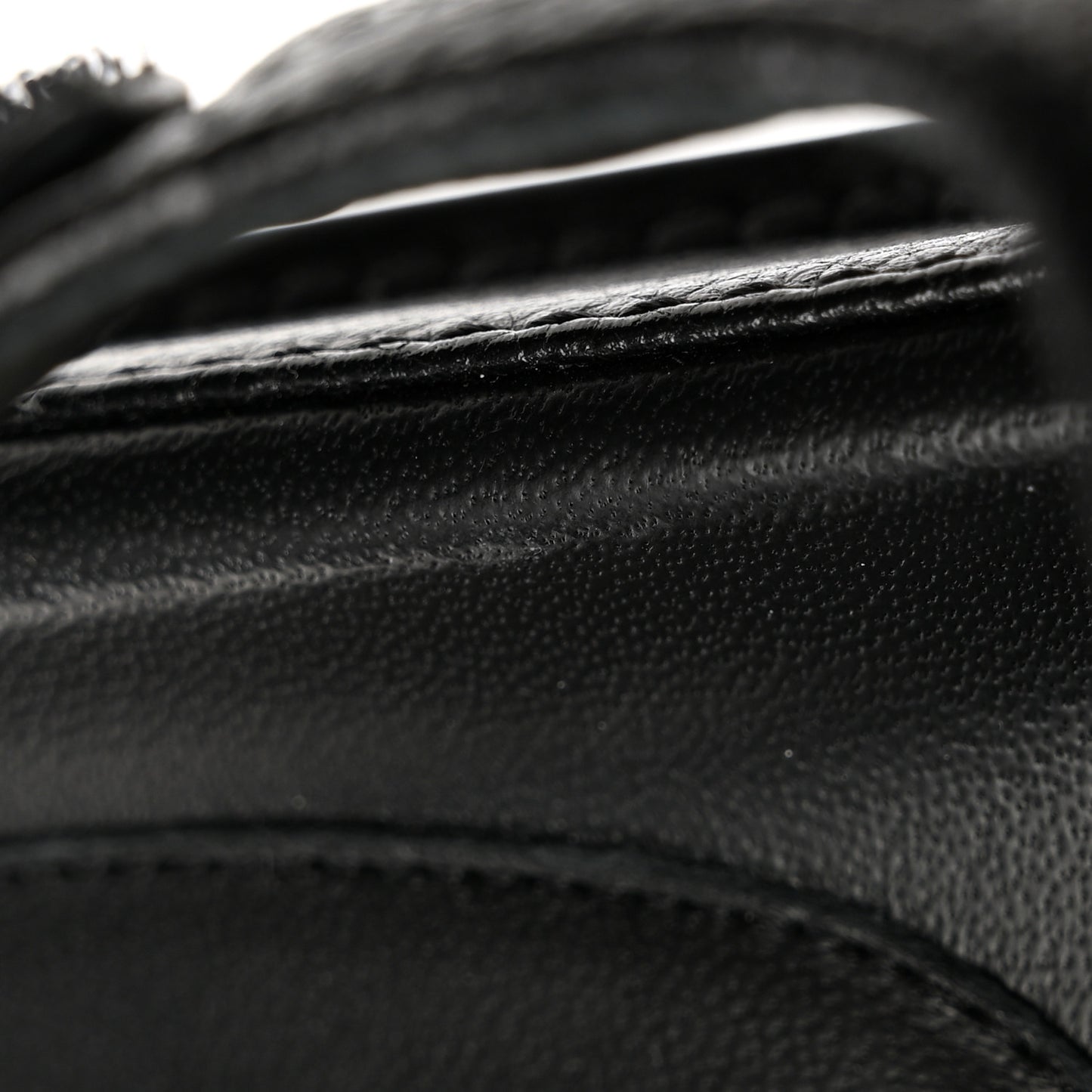 Grained Calfskin Velcro Dad Sandals 39.5 Black