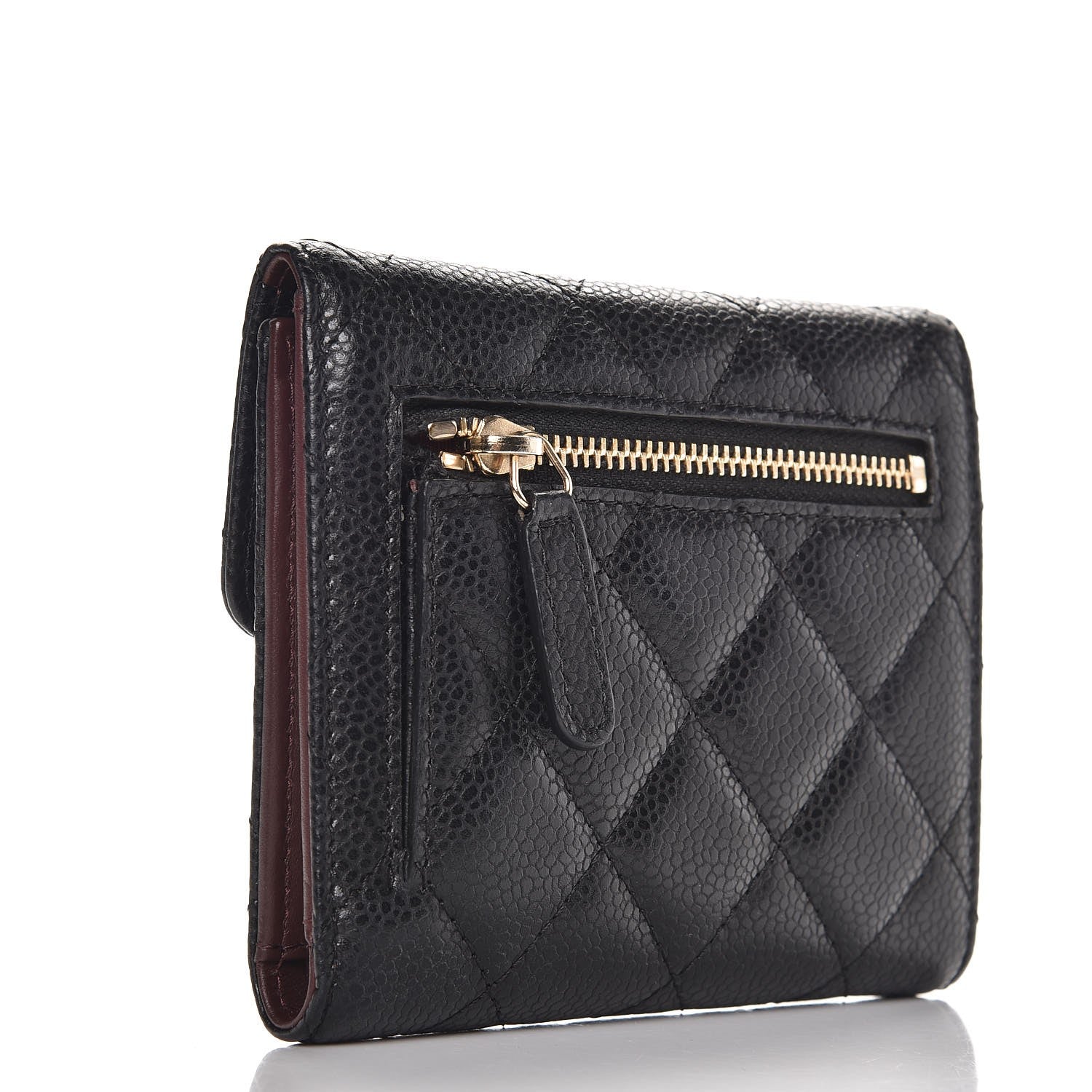 Chanel Caviar Quilted Compact Flap Wallet Black 3 of 8
