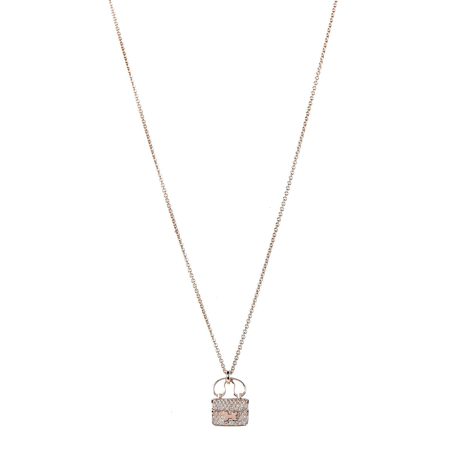 18K Rose Gold Diamond Constance Amulette Pendant Necklace