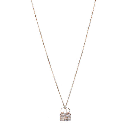 Hermes 18K Rose Gold Diamond Constance Amulette Pendant Necklace 1 of 7